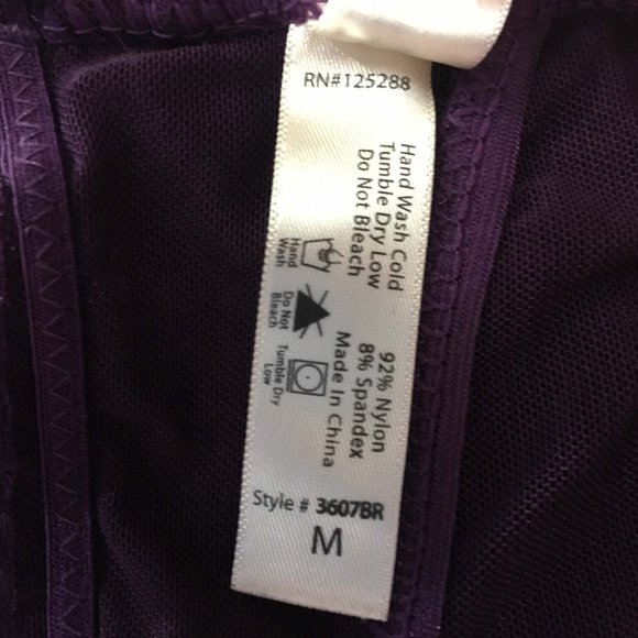 French Affair Purple Lace Racerback Bralette, size Medium - Picture 8 of 9
